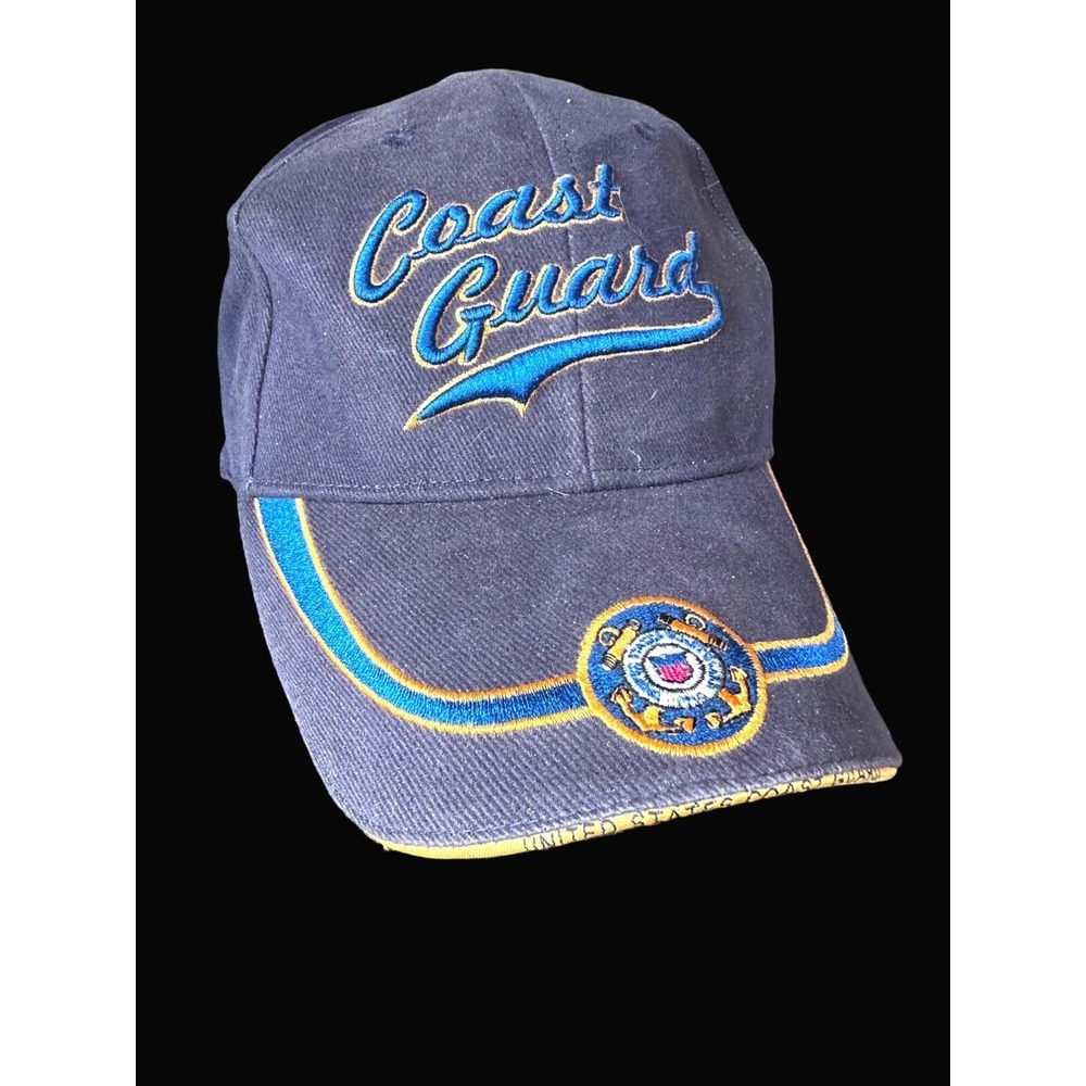 Coast Guard Baseball Cap Embroidered Eagle Crest Navy Blue One Size USCG Hat